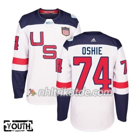 USA Trikot T.J. Oshie 74 2016 World Cup Weiß Premier - Kinder